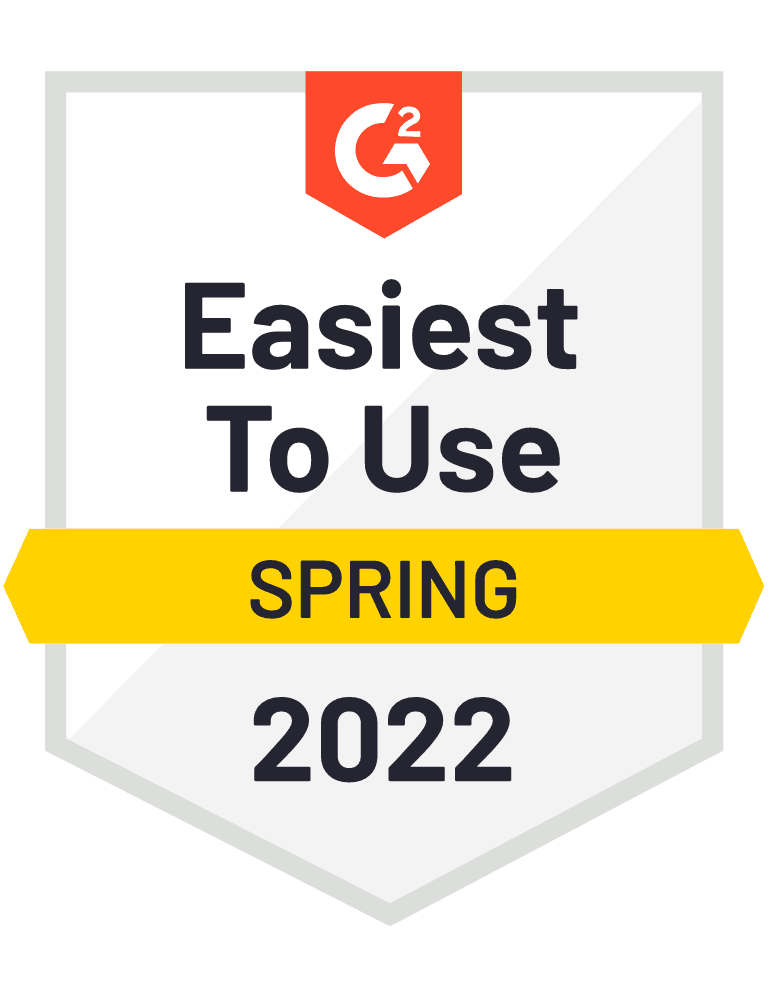 G2 Easiest to Use Spring 2022 Badge