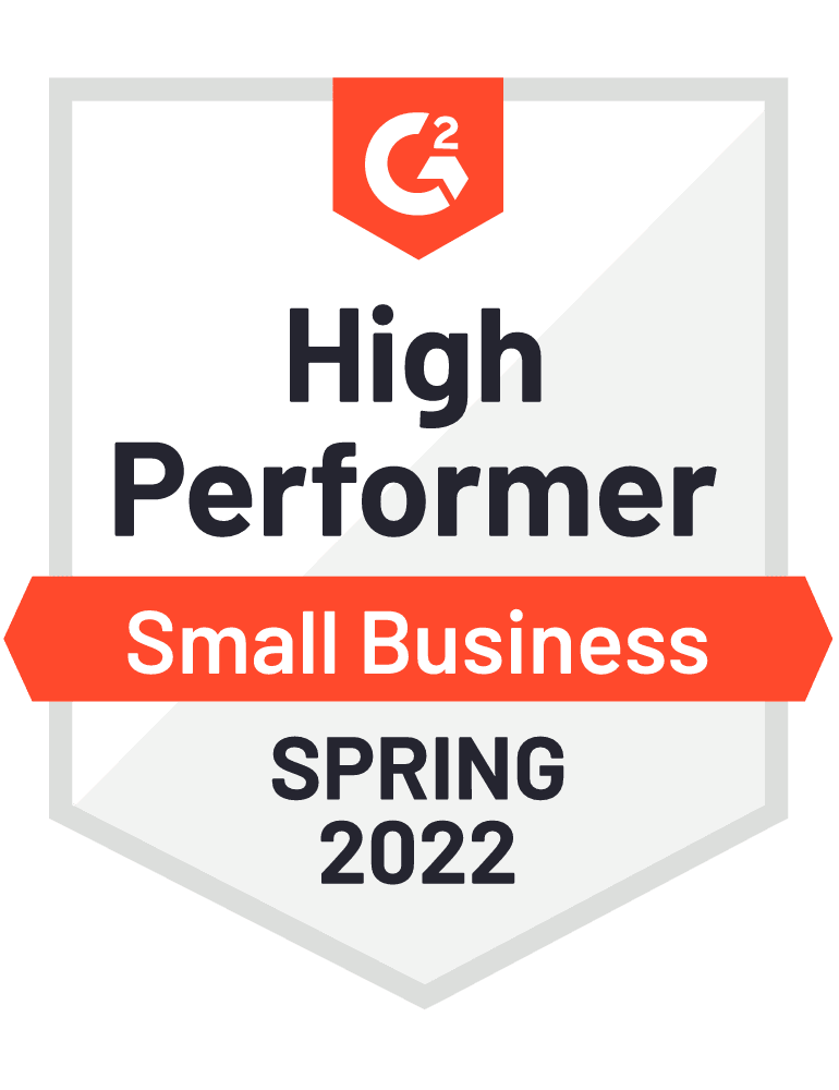 G2 High Performer Small Business Spring 2022 badge