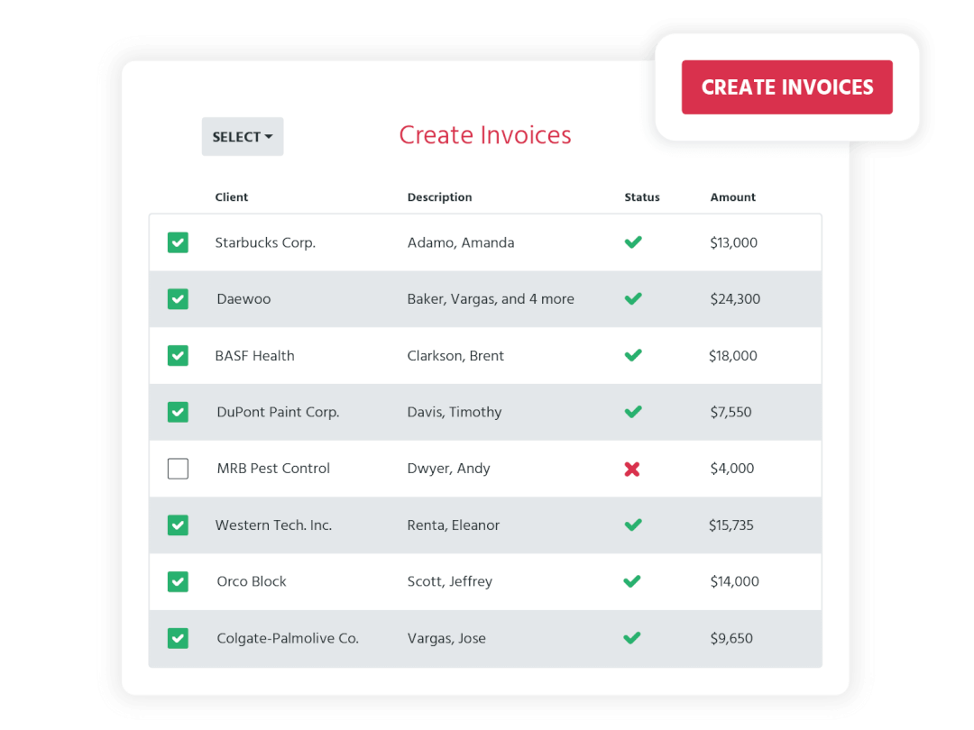 An illustration of Bilflo's create invoices page.